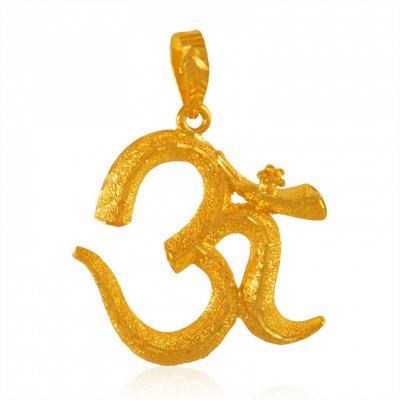 22K Yellow Gold Om Pendant ( Om Pendants )