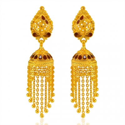 22k Long Chandelier Earrings ( Long Earrings )