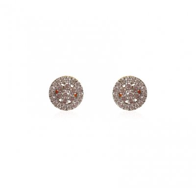 18K Gold Diamond Earring for Ladies ( Diamond Earrings )