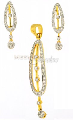 18Kt Diamond Pendant Set ( Diamond Pendant Sets )