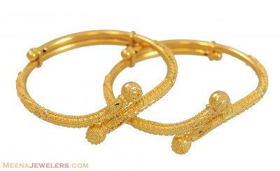 22k Filligree Baby Kadas ( Baby Bangles )