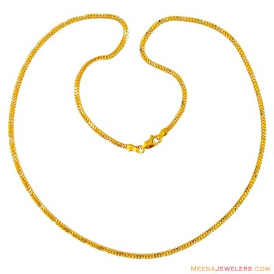 22K 2 Tone Chain(20 Inches) ( Men`s Gold Chains )