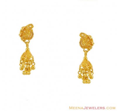 22K Chandelier Earrings ( 22Kt Gold Fancy Earrings )