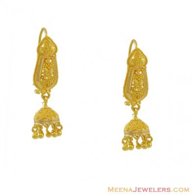 Designer Hanging Earrings(22k) - erfc7944 - 22k Gold earrings with ...