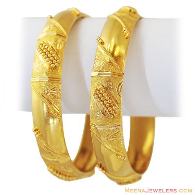 21k Yellow Gold Bangles(2Pcs) ( Gold Bangles )