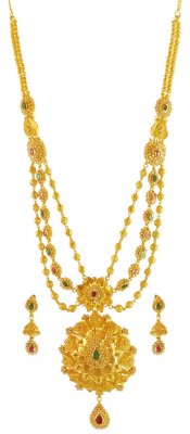 Exquisite 22K Gold Long Set ( Bridal Necklace Sets )