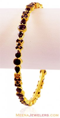 Gold Bangle (22 Karat) With Sapphire ( Precious Stone Bangles )