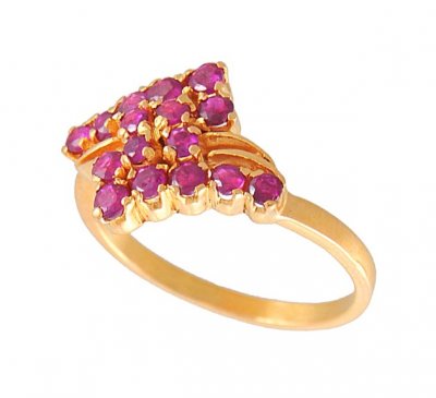 22kt Gold Ruby Ring ( Ladies Rings with Precious Stones )