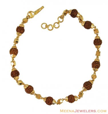 Gold Bracelet with Rudraksha ( Men`s Bracelets )