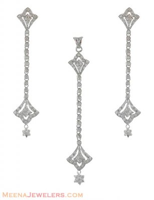 White Gold Designer Pendant Set ( White Gold Pendant Sets )