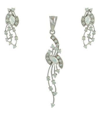 Designer White Gold Pendant Set ( White Gold Pendant Sets )