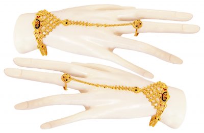 22K Gold Peacock Panja (2PCs) ( Ladies Bracelets )