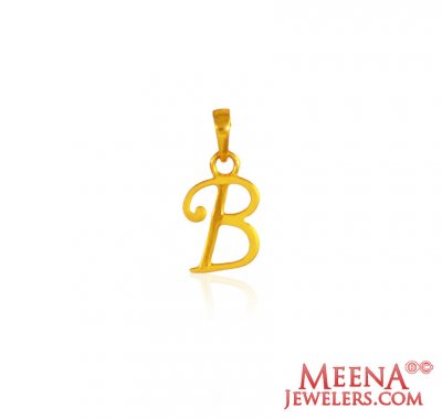 22Kt Gold Pendant Initial (B) ( Initial Pendants )