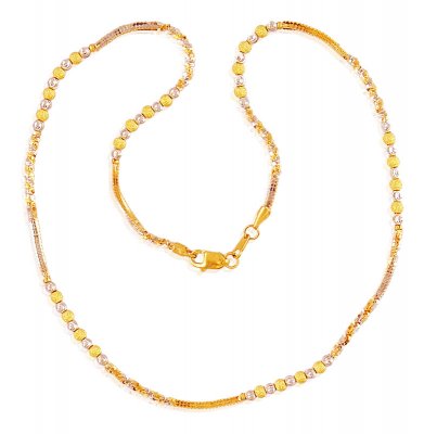 22k Fancy Gold Two Tone Chain ( 22Kt Gold Fancy Chains )