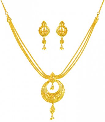 22K Gold Chand Bali Set ( 22 Kt Gold Sets )