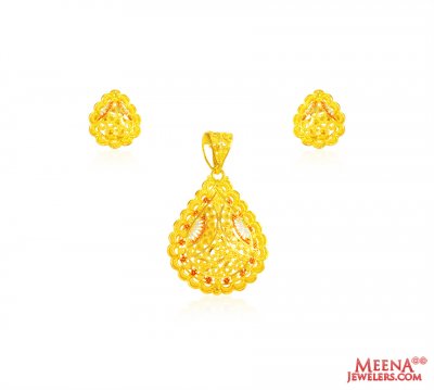 22K Gold Traditional Pendant Set ( Gold Pendant Sets )