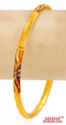 22Kt Gold Meenakari Bangle (1Pcs) ( Gold Bangles )