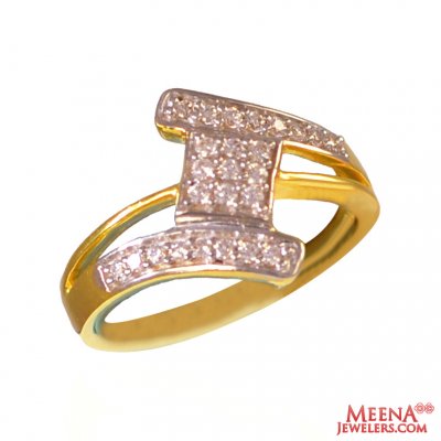 22Kt Gold and CZ Fancy Ring ( Ladies Signity Rings )