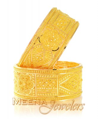 22kt Gold Wide Bangle (Kada) Pair ( Kadas )