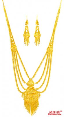 22k Yellow Gold  Necklace Set ( 22 Kt Gold Sets )