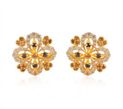 22K Exclusive Stone Earrings ( Precious Stone Earrings )