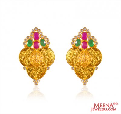 22K Laxmi Jee Earring ( 22Kt Gold Fancy Earrings )