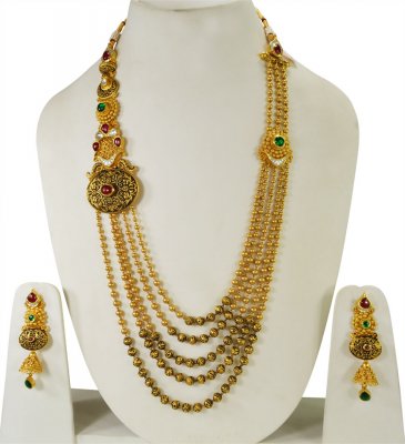 22K Gold Layered Necklace Set ( Bridal Necklace Sets )