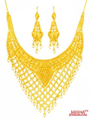 22kt Gold Necklace and Earring Set ( 22 Kt Gold Sets )