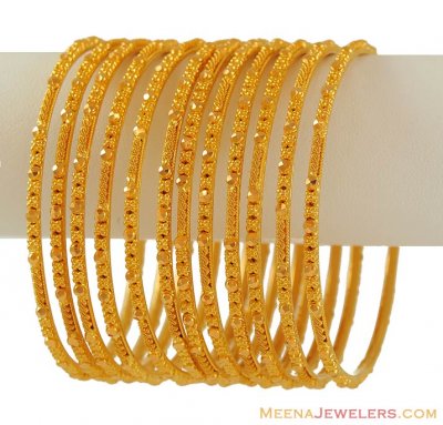 Gold Bangles set (6 pcs) ( Set of Bangles )