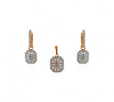 18Kt Yellow Gold Pendant Set  ( Diamond Pendant Sets )
