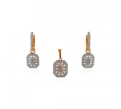 18Kt Yellow Gold Pendant Set  ( Diamond Pendant Sets )