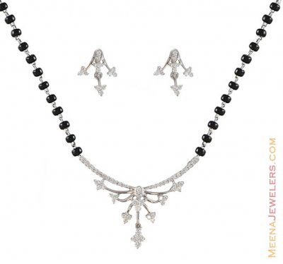 White Gold Diamond Mangalsutra Set ( Diamond MangalSutras )