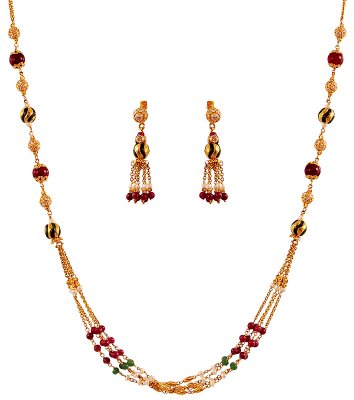 Precious Stone Gold Necklace Set ( Light Sets )