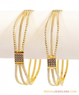 22K Rhodium Plated Bangles (I pc only) - Ba2t13713 - 22k Designer Gold ...