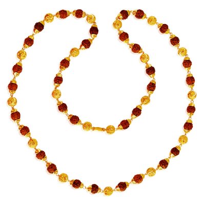 22K Designer Gold Rudraksh Mala ( Men`s Gold Chains )