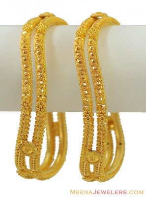 22K Gold Fancy Bangles ( Gold Bangles )