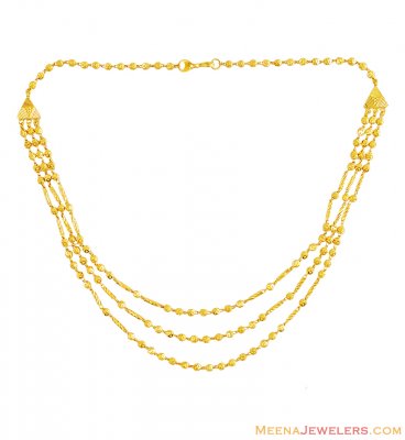 22K Fancy Layered Gold Balls Chain ( 22Kt Gold Fancy Chains )