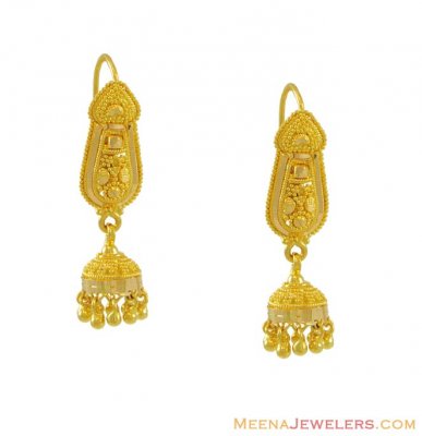 Gold Chandelier Earrings ( 22Kt Gold Fancy Earrings )