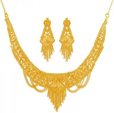 Necklace Earring Set 22K Gold ( 22 Kt Gold Sets )