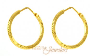 Gold Hoops (22 Karat) ( Hoop Earrings )