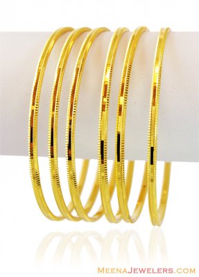 22k Plain Gold Bangles Set (2 pcs) ( Set of Bangles )