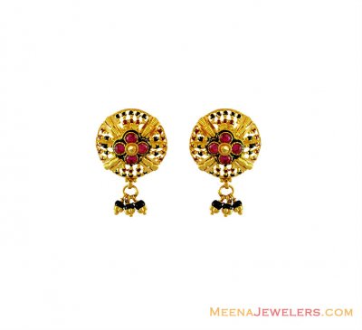 Meenakari Gold Tops 22K  ( 22 Kt Gold Tops )