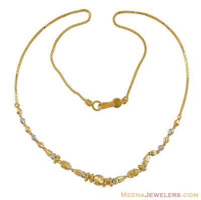 Gold Two Tone Chain ( 22Kt Gold Fancy Chains )