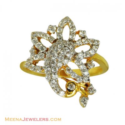 22K Fancy Mango Flower Ring  ( Ladies Signity Rings )