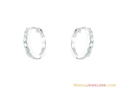 18K Designer Clip On Earrings ( White Gold Earrings )