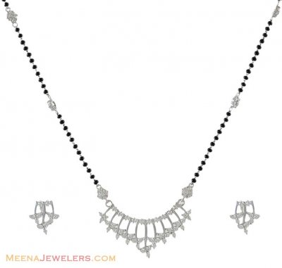  18kt White Gold Mangalsutra Set ( Gold Mangalsutra Sets )