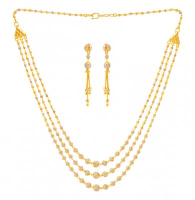 22Kt Gold Balls Necklace Set ( Light Sets )