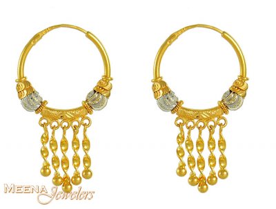 22K Gold Hoops ( Hoop Earrings )