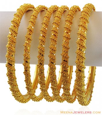 Filigree Gold Bangles Set(Set of 6) ( Set of Bangles )