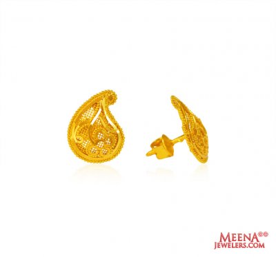 22k Gold Earrings  ( 22 Kt Gold Tops )